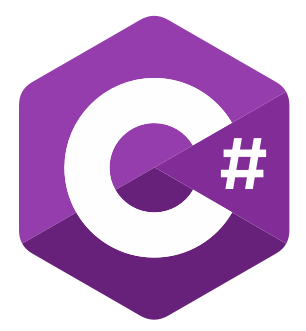 The Csharp logo in black and white