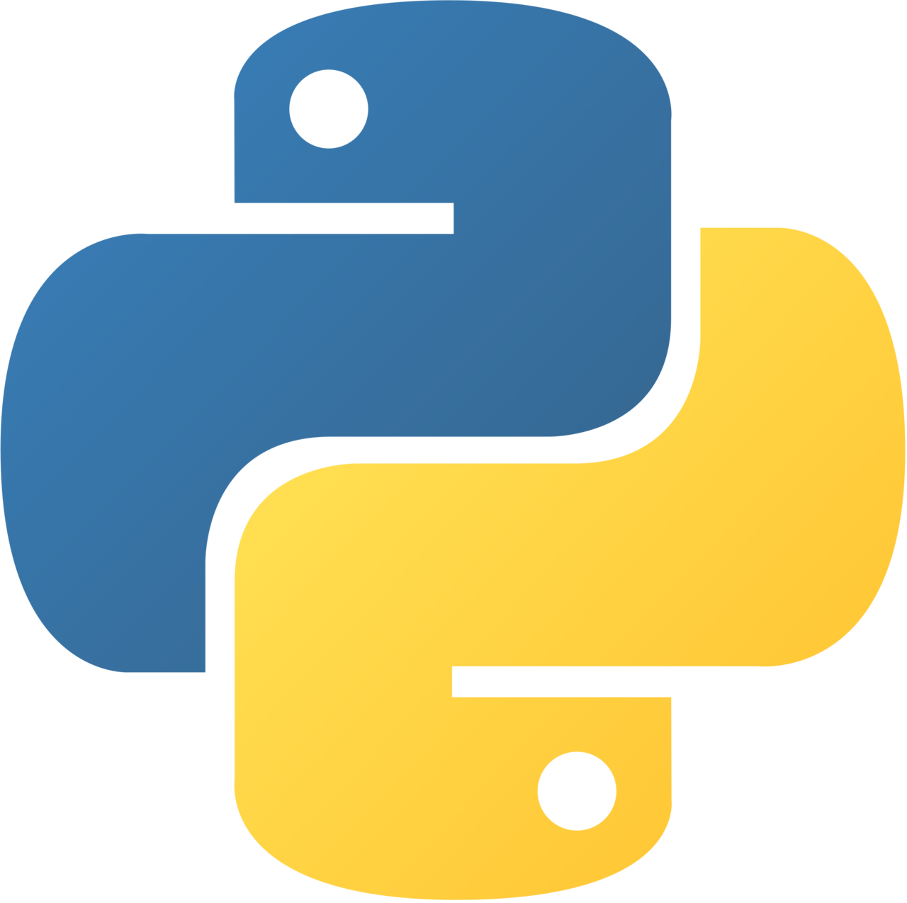 The Python logo in black and white